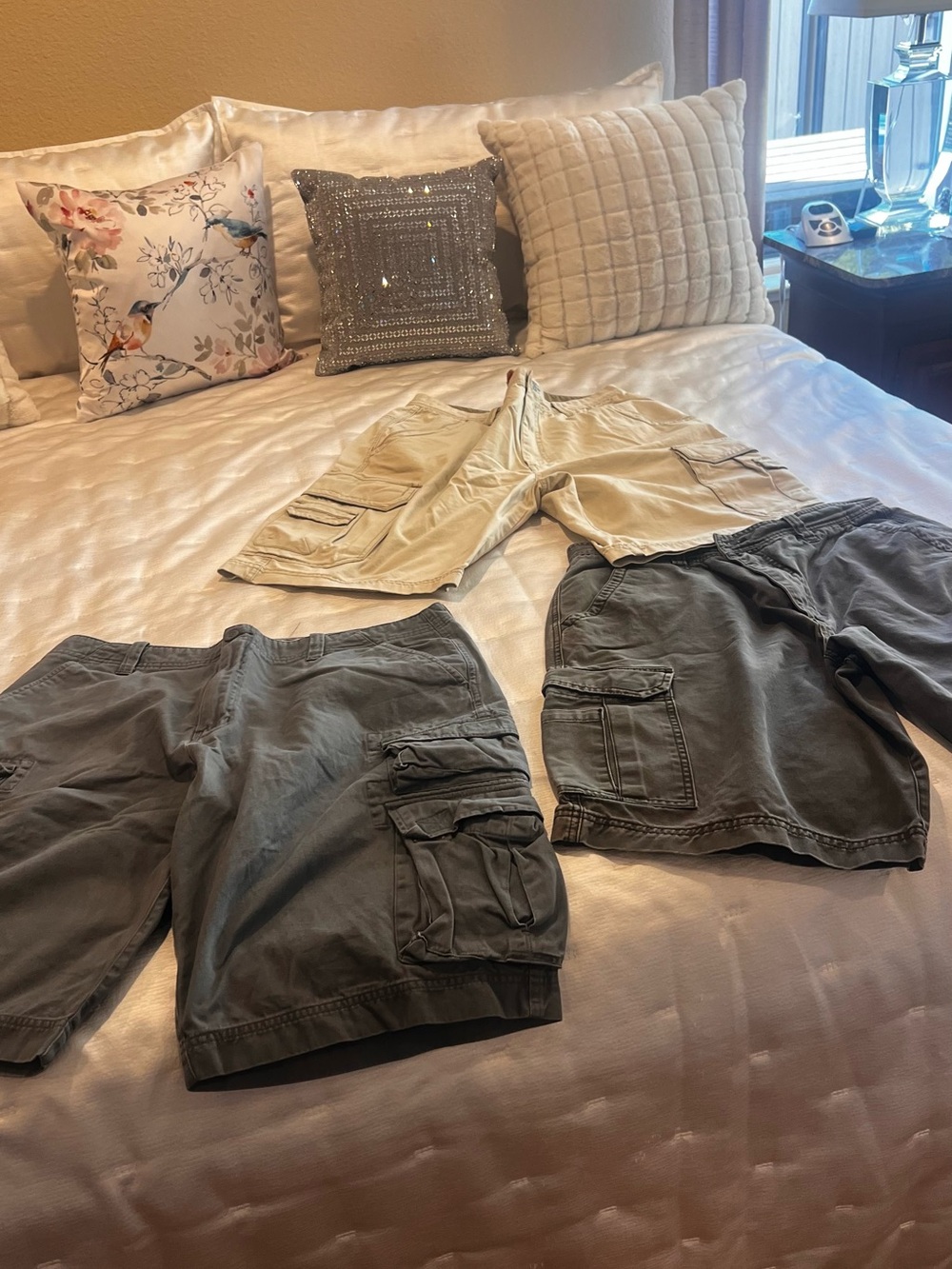 UNIONBAY 3 Men's Cargo Shorts Trio - Khaki, Olive, and Gray